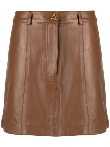 Leather mini-skirt