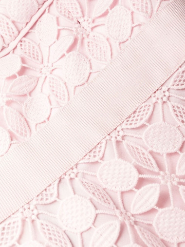 Pink petal lace mini dress