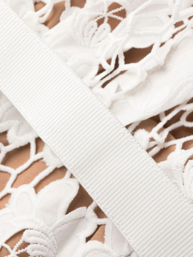 White cotton lace midi dress