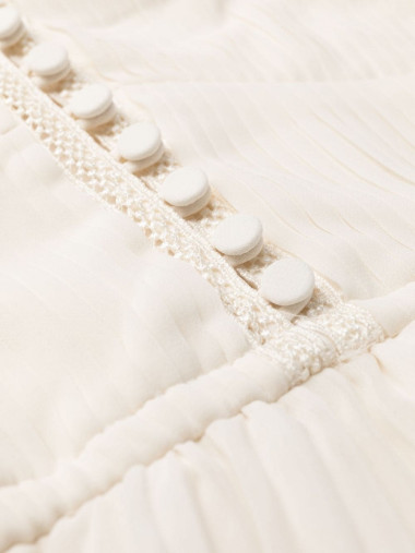 Chiffon lace tiered mini dress