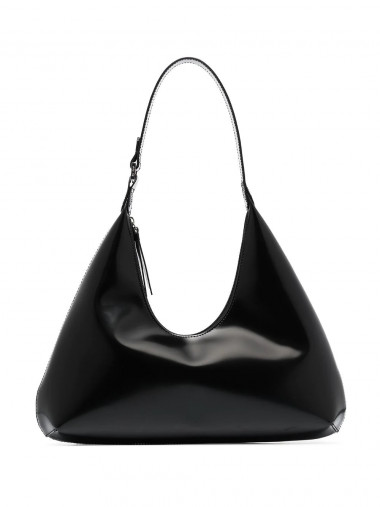 Amber black leather handbag