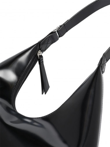 Amber black leather handbag
