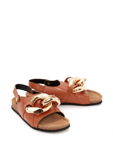 Flat sandals with chain detail