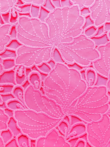 Pink cotton lace mini dress