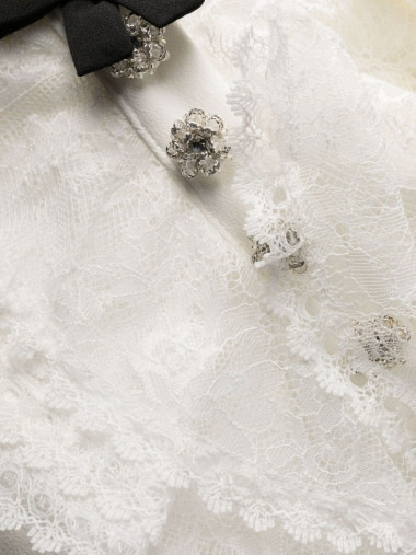 White lace bib midi dress