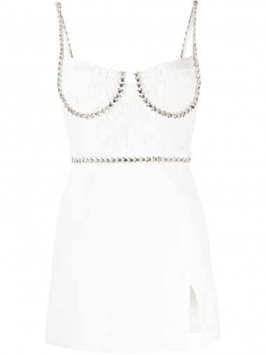 White lace bodice mini dress