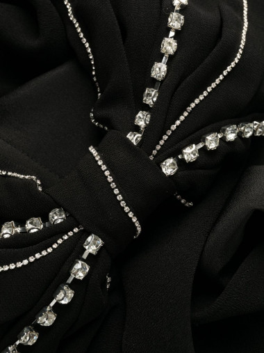 Black diamante bust midi dress