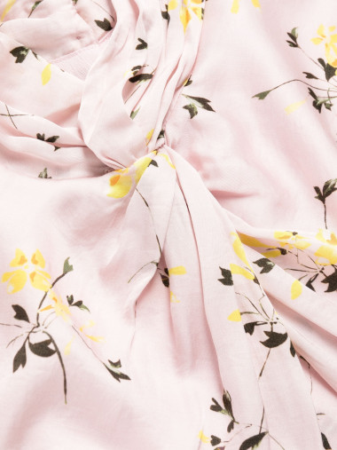 Pink floral print midi dress