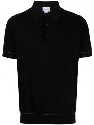 Knit polo with stand 3 buttons
