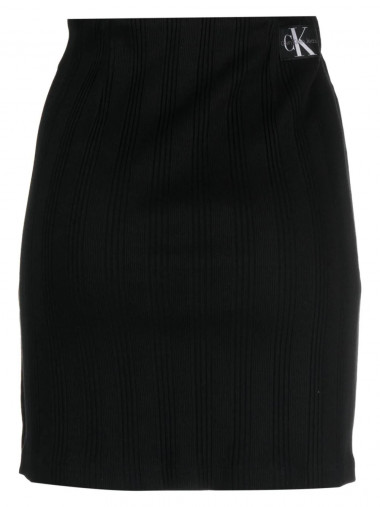 Badge rib elongated skirt