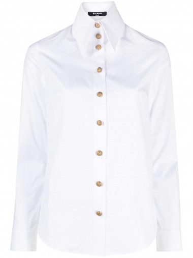 Buttoned cotton popeline shirt