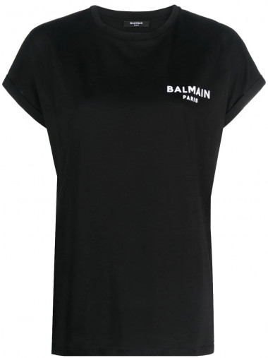 Balmain flock detail t-shirt