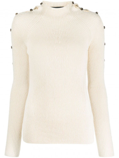 Cotton rib turtleneck sweater