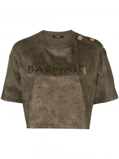 3 btn balmain textured t-shirt