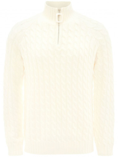 Cable knit henley jumper