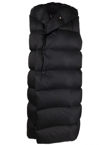 Woven down hooded vest