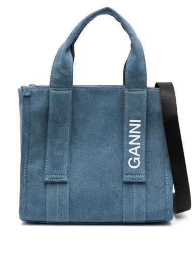 Recycled tech small tote denim