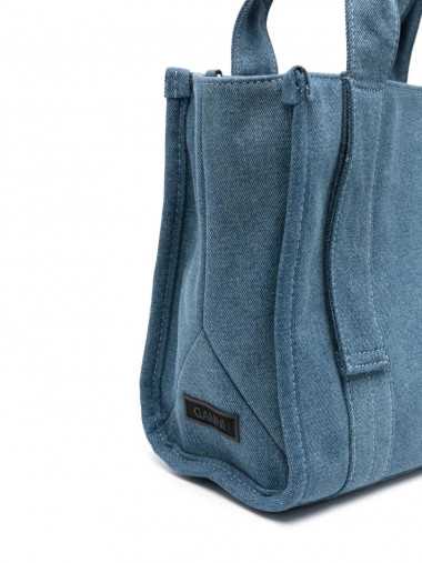 Recycled tech small tote denim